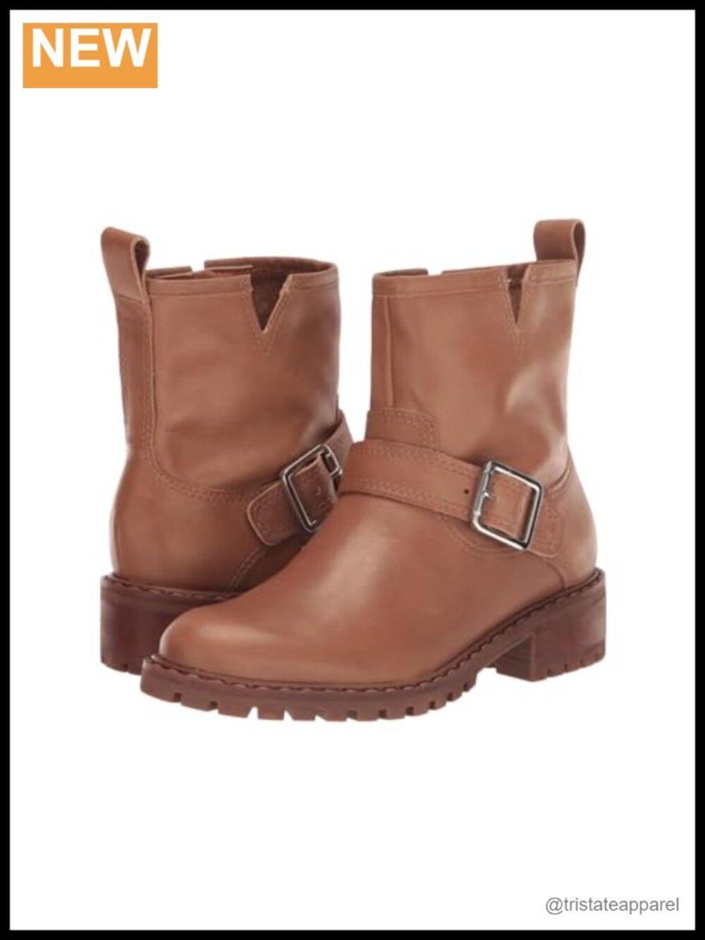 Lucky Brand Kenadie Women's Leather Ankle Booties Block Heel Zip